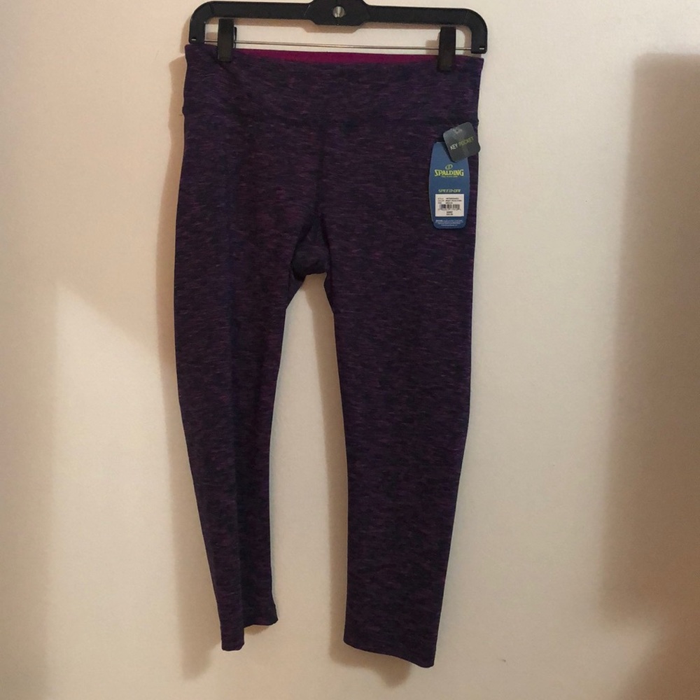 NWT Spalding purple mid calf leggings